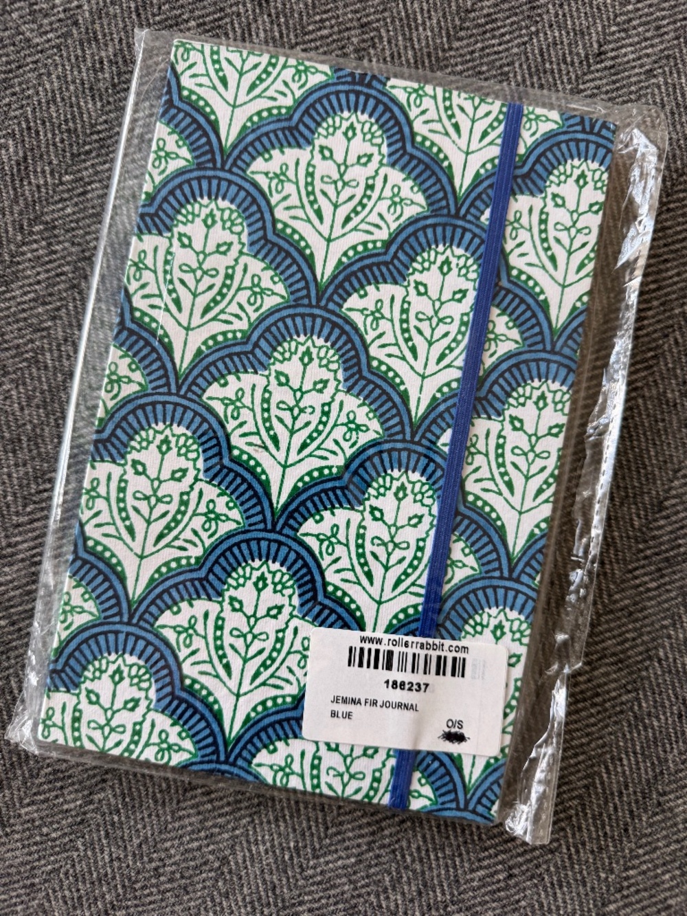 NWT, ROLLER RABBIT, BLUE AMANDA LINED JOURNAL